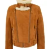 Women’s Genuine Sheepskin Shearling Leather Jacket