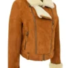 Women’s Genuine Sheepskin Shearling Leather Jacket