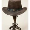 Vintage Brown Leather Cowboy Hat