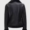 Women’s Black Asymmetrical Shearling Leather Jacket