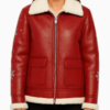 Women’s Red Shearling Jacket