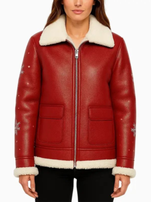 Women’s Red Shearling Jacket