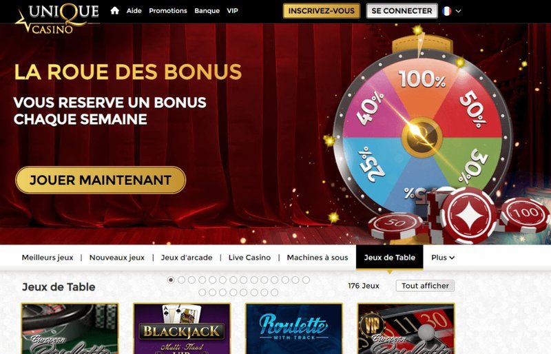 Présentation de win unique casino bonus